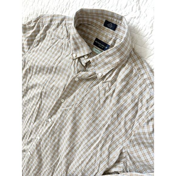 PETER MILLAR‎ Flex Finish Long Sleeve Button Up Shirt Mens L Multi Plaid PREPPY - Picture 3 of 5